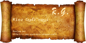 Riez Gyöngyi névjegykártya